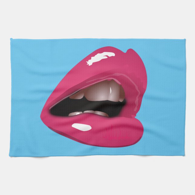 Paño De Cocina labios rosados (Horizontal)