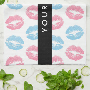 Paño De Cocina Labios rosados, labios azules, besos, tu nombre, p