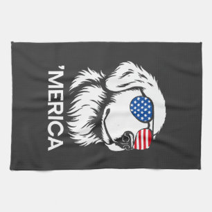 Paño De Cocina Labrador Patriótico Bandera Americana Cuatro de Ju