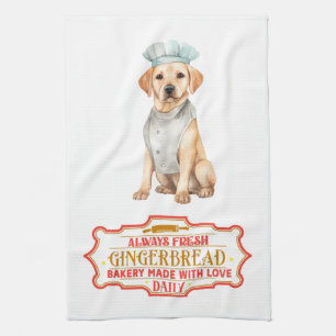 Paño De Cocina Labrador Recuperador Chef Haciendo Gingerbread