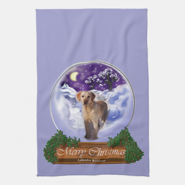 Paño De Cocina Labrador Recuperador Navidades (Vertical)