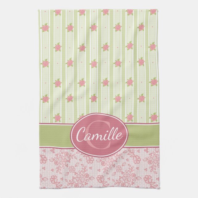 Paño De Cocina Lace personalizado y jardín inglés (Vertical)