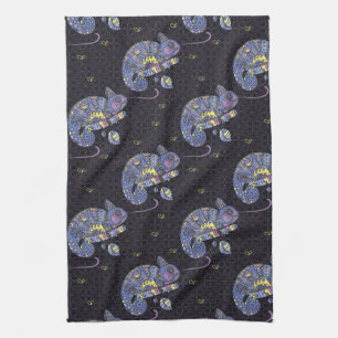 Paño De Cocina Lagarto de Zentangle