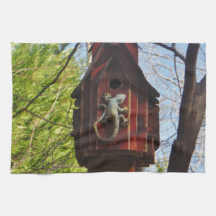 Paño De Cocina lagarto gris de madera desgastada