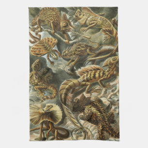 Paño De Cocina Lagartos por Ernst Haeckel Lacertilia Animal Vinta
