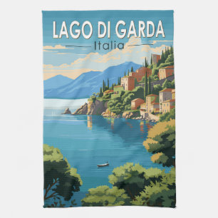 Paño De Cocina Lago de Garda Italia Viaje de arte
