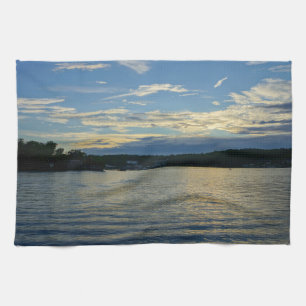 Paño De Cocina Lago de la puesta del sol del azul de Ozarks