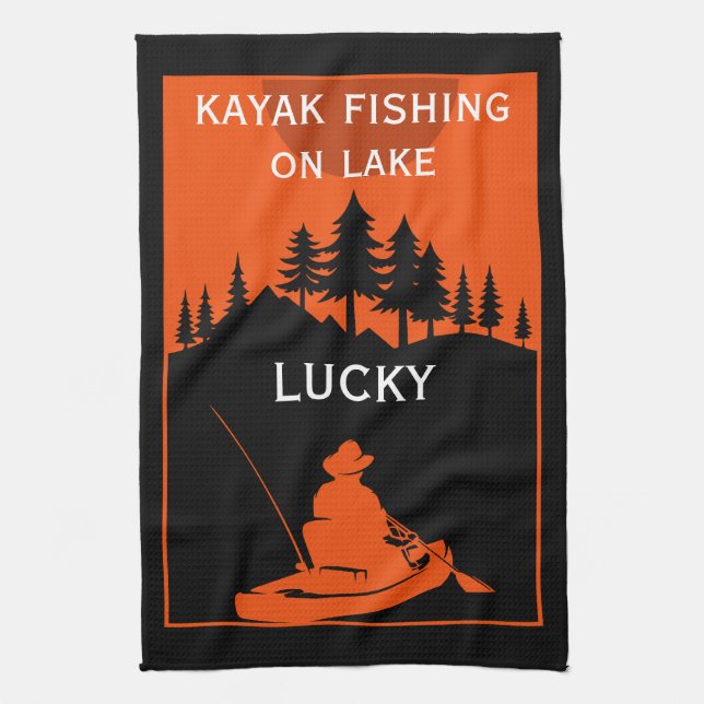 Paño De Cocina Lago Kayak Y Pesca De Río (Vertical)