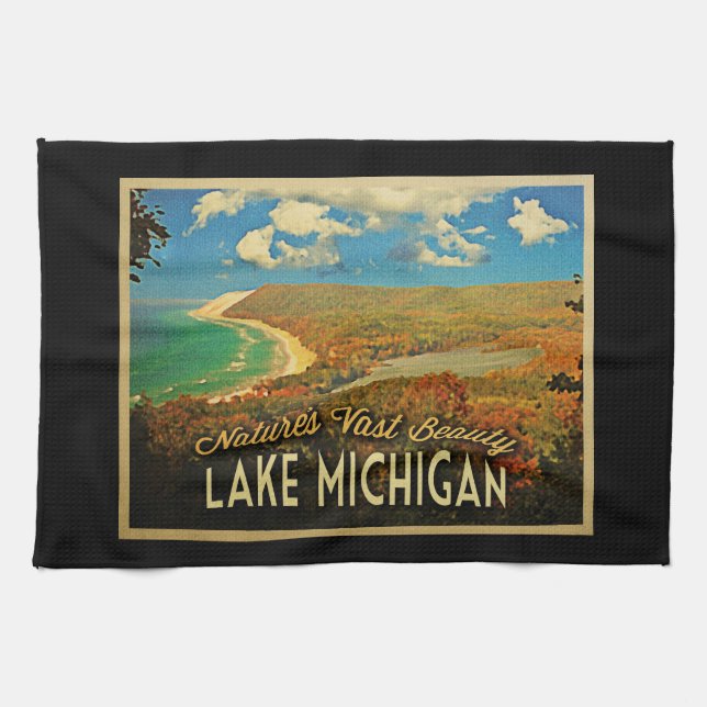 Paño De Cocina Lago Michigan Vintage (Horizontal)