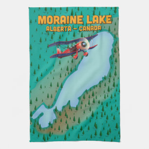 Paño De Cocina Lago Moraine Mapa de Alberta Canadá