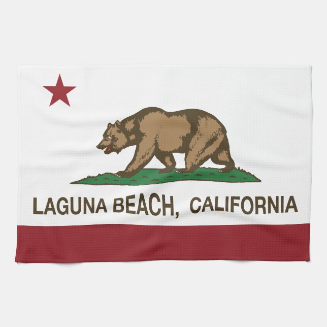 Paño De Cocina Laguna Beach de la bandera del estado de (Horizontal)