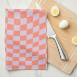 Paño De Cocina Lámina De Patrón De Comprobación Retro Y Tablero D<br><div class="desc">Patrón retro de chequeo - tablero de ajedrez con torsión de laca y naranja / ondulante y deformado.</div>