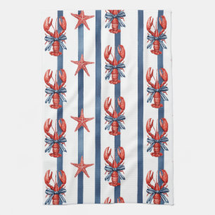 Paño De Cocina Langosta Patriótica Rojo Blanco Azul Estrellas (2)