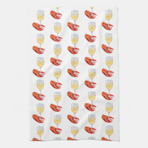 Paño De Cocina Langosta y Vino