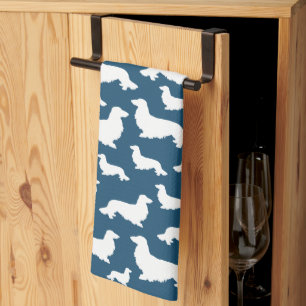 Paño De Cocina Larga Pelo Dachshund Azul Wiener Dog Kitchen Toall