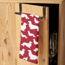 Larga Pelo Dachshund Rojo Wiener Dog Kitchen Toall