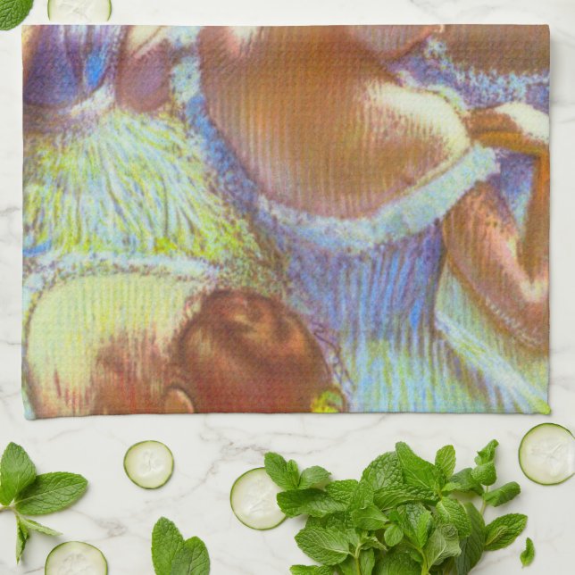 Paño De Cocina Las bailarinas azules de Edgar Degas (Doblado)