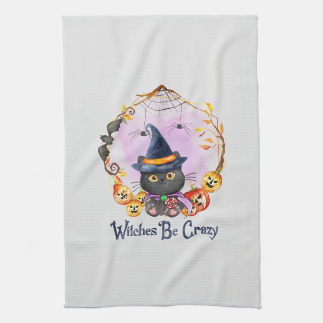 Paño De Cocina Las brujas están locas (Vertical)