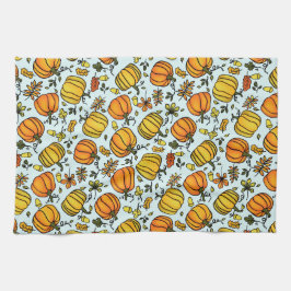 Paño De Cocina Las calabazas de la caída de Cute Boarder Feliz Dí