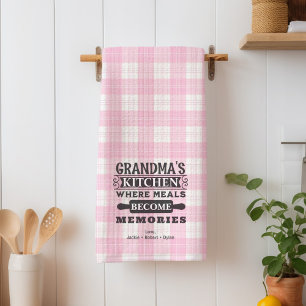 Paño De Cocina Las comidas de las abuelas rosadas se convierten e