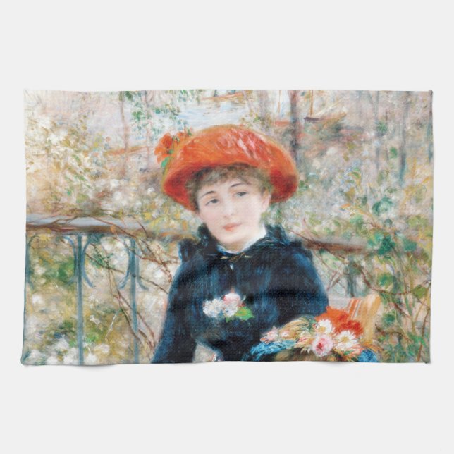 Paño De Cocina Las dos hermanas, en la terraza Auguste Renoir (Horizontal)