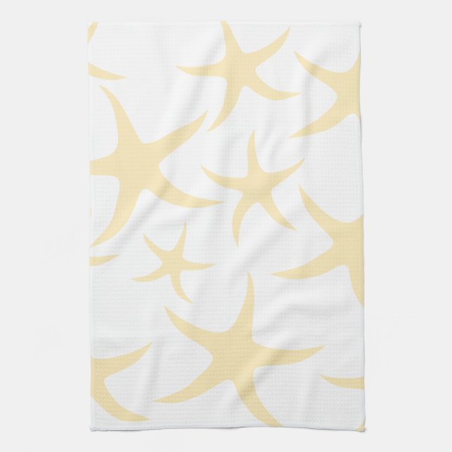 Paño De Cocina Las estrellas de mar modelan en amarillo en (Vertical)