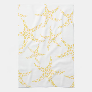 Paño De Cocina Las estrellas de mar modelan en amarillo y blanco