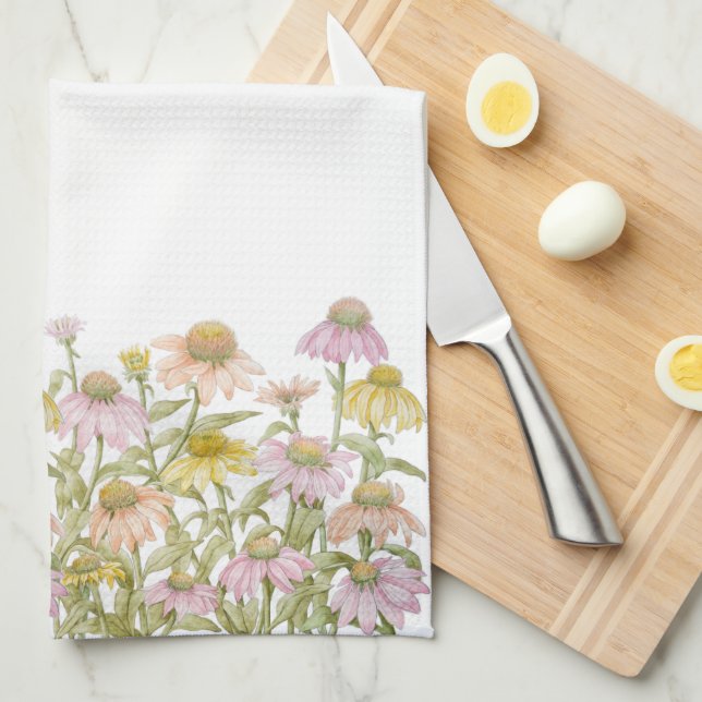 Paño De Cocina Las flores acuarela Arte botánico (Doblado Cuarto)