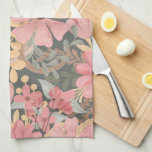 Paño De Cocina Las Flores Verdes De Sage Rosado Dejan Patrón De A<br><div class="desc">Este elegante y femenino diseño es perfecto para una mujer de diseño. Tiene una acuarela pintada a mano de color rosa rosa, rosa medio, marrón castaño, amarillo dorado, flores verdes del bosque y hojas sobre un fondo verde salado. Es campo, bonito, lindo, único, artístico y moderno; el complemento perfecto para...</div>