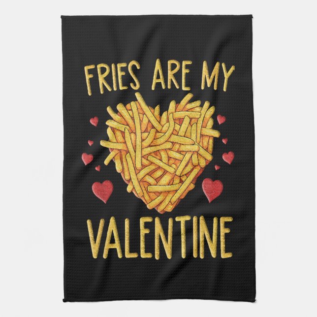 Paño De Cocina Las Fries Francesas Son Mi Valentín (Vertical)