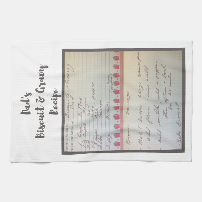 Paño De Cocina Las galletas famosas del papá y receta manuscrita (Horizontal)