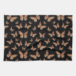 Paño De Cocina Las mariposas monarcas en negro
