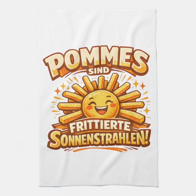 Paño De Cocina Las patatas fritas son rayos de sol fritos -  (Vertical)