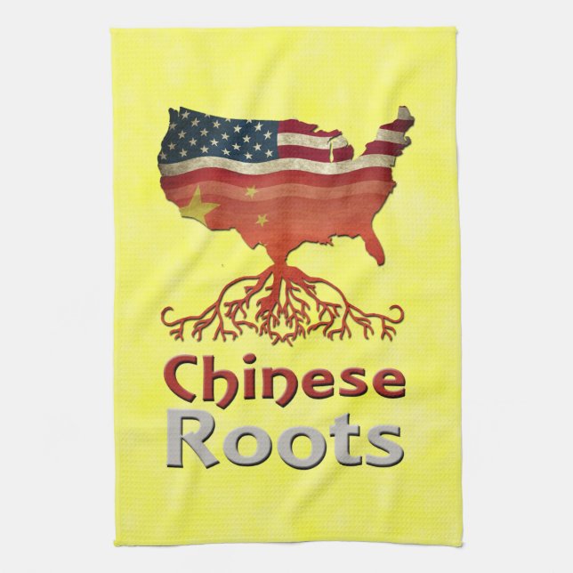 Paño De Cocina Las raíces americanas chinas (Vertical)