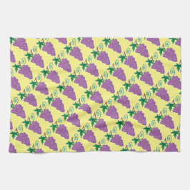 Paño De Cocina Las uvas agrupan en hacer juego amarillo