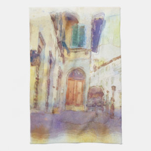 Paño De Cocina Las vistas de Florencia hicieron en acuarela