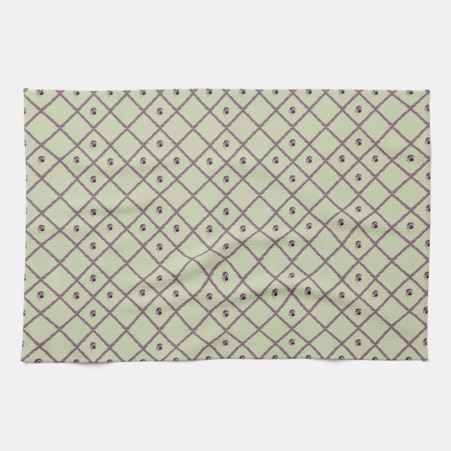 Paño De Cocina Lattice Pansy Tea Towel (Horizontal)