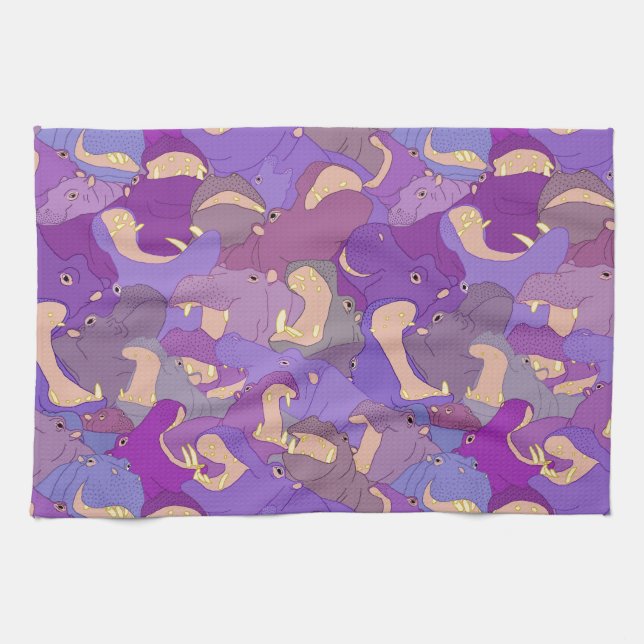 Paño De Cocina Laughing Hippos - purple (Horizontal)