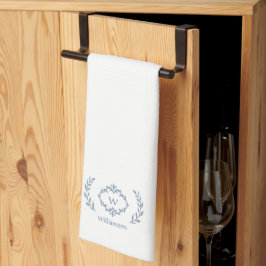 Paño De Cocina Laurel Botánico Elegante con Nombre Personalizado 