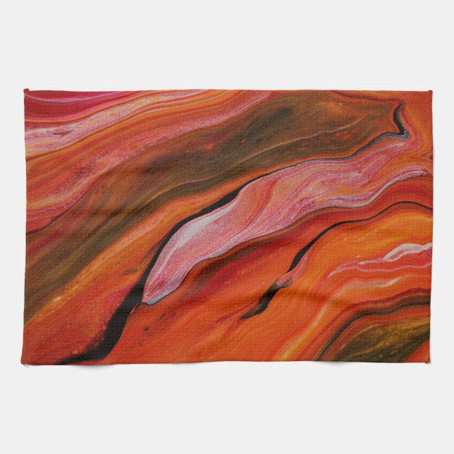 Paño De Cocina Lava flow in different shades of red (Horizontal)