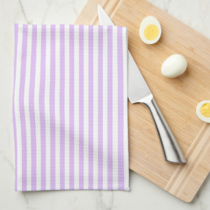 Paño De Cocina Lavanda ligera y rayas blancas elegantes