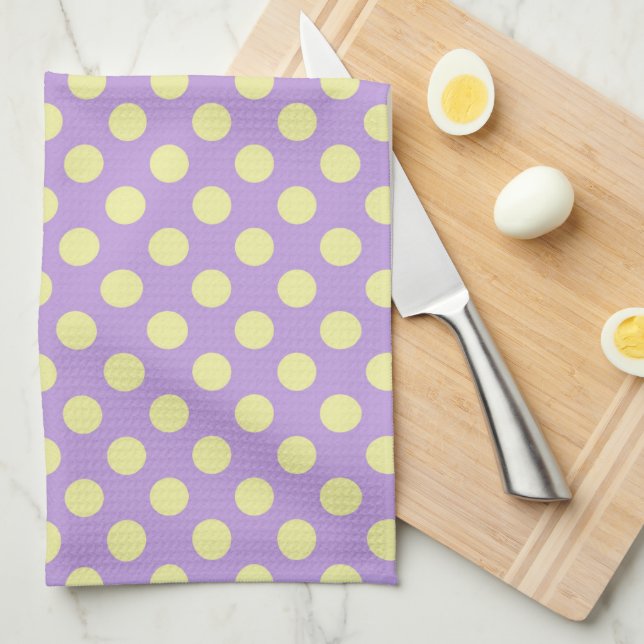 Paño De Cocina Lavanda Limón Lunares (Doblado Cuarto)