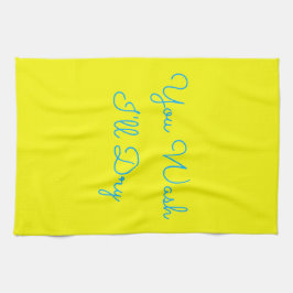 Paño De Cocina Lávate, secaré los platos con amarillo azul