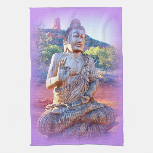 Paño De Cocina lavender aura buddha (Vertical)