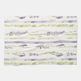 Paño De Cocina Lavender Green Stripes Floral