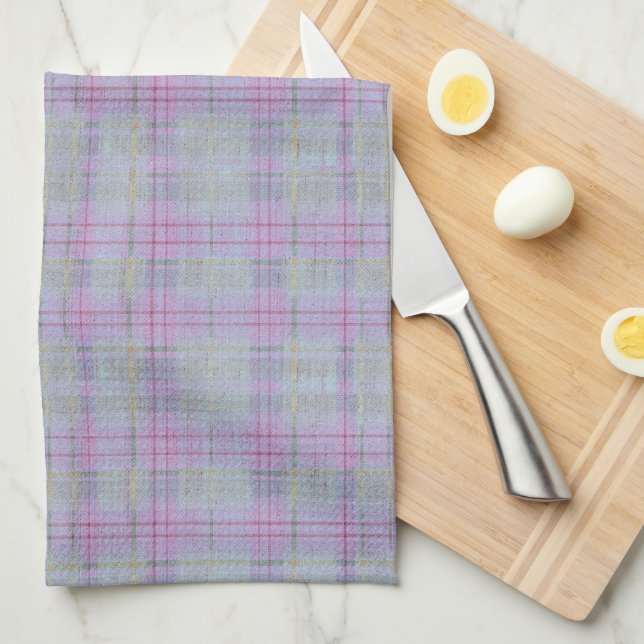 Paño De Cocina Lavender Plaid Harmony  (Doblado Cuarto)