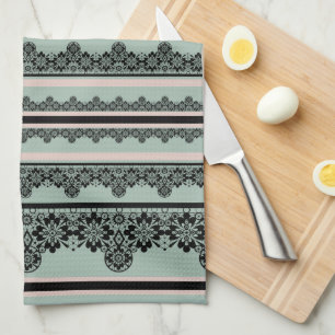 Paño De Cocina Lazo negro, almohada de tiro al descubierto