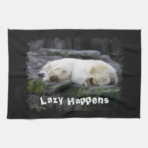 Paño De Cocina Lazy Happens Polar Bear
