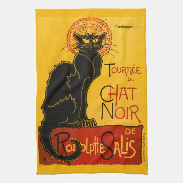 Paño De Cocina Le Chat Noir El Viento Art Nouveau Del Gato Negro (Vertical)