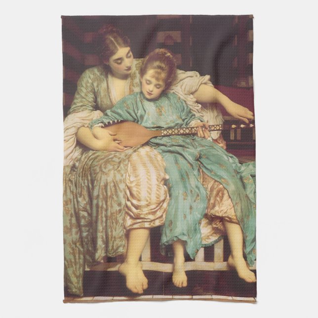 Paño De Cocina Lección de música de Lord Frederic Leighton (Vertical)
